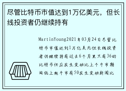 尽管比特币市值达到1万亿美元，但长线投资者仍继续持有 
